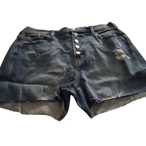 Gap Factory Womens Mid-Rise Distressed Denim Shorts Size 14/32Cotton Blend NWT - Picture 1 of 9